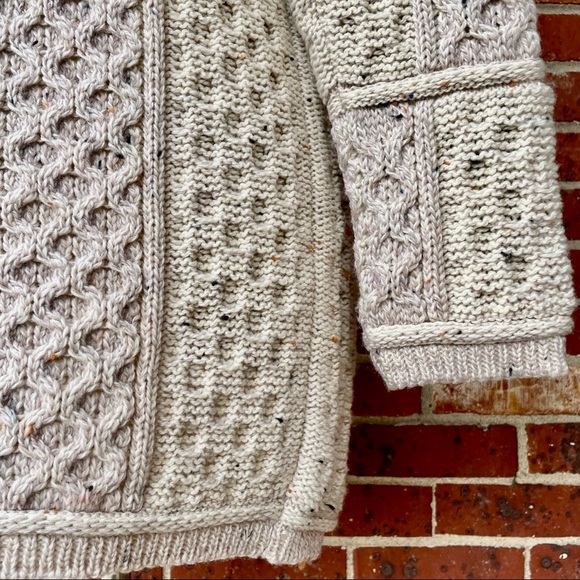 Inis Crafts Made in Ireland 100% Merino Wool Knit Cardigan Sweater Large Button - Picture 6 of 14